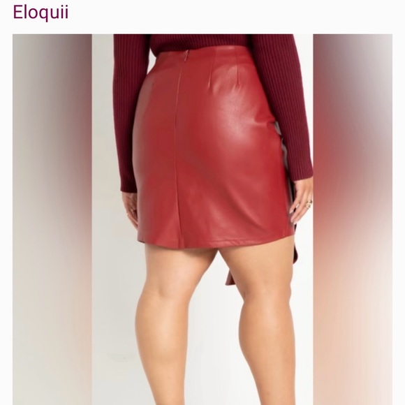 Eloquii- Red faux leather mini skirt-Size 18 - Picture 2 of 6